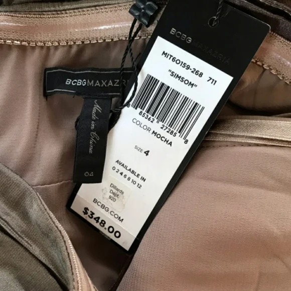 NEW BCBG MAXAZRIA Runway Simson Mocha Cocktail Dress Party Elegant Luxury Club - Picture 7 of 14